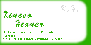 kincso hexner business card